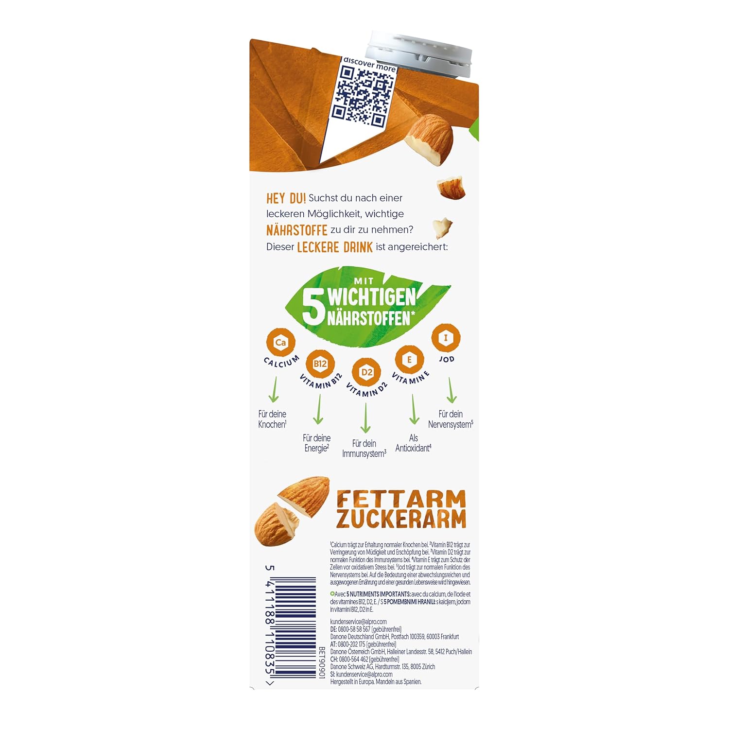 Alpro Mandeldrink Sin Azúcar - Fuente De Calcio Y Vitaminas