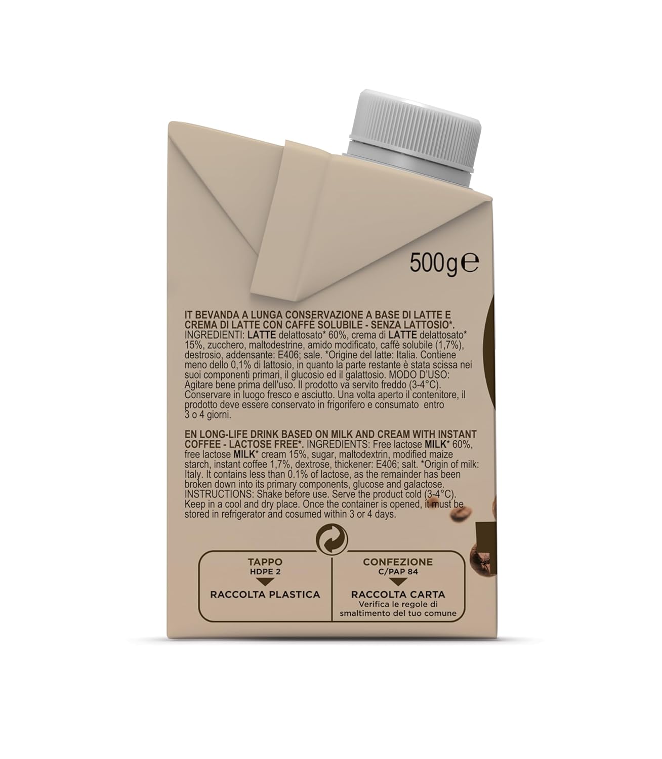 Gimoka Cream Caffè Latte Sin Lactosa Sin Gluten Sin Conservantes