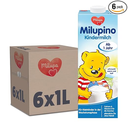 Leche infantil Milupino lista para beber (6X1L), a partir de 1 año, para niños pequeños en fase de crecimiento Naty Shop