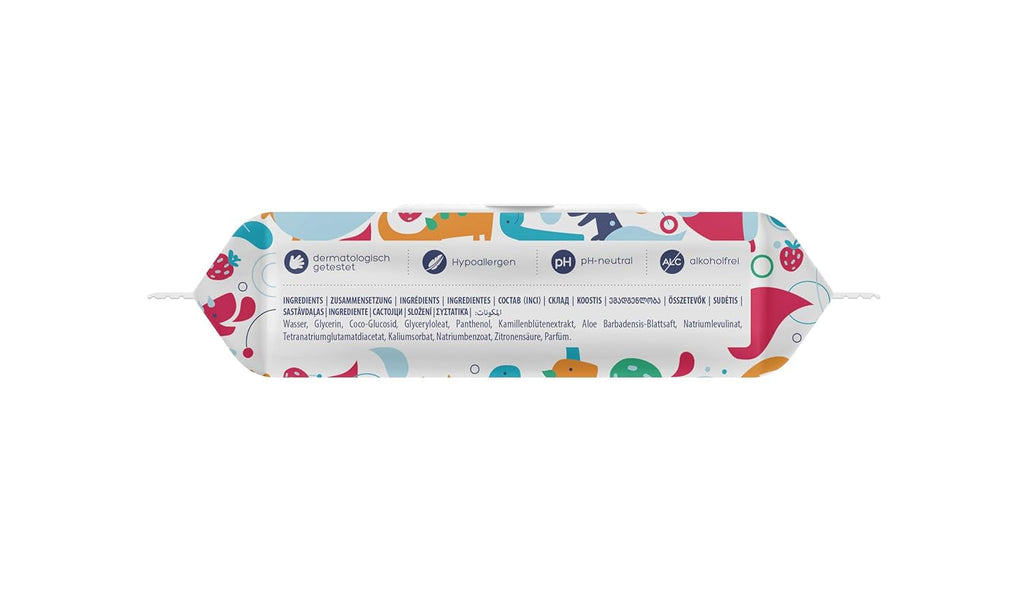 Hârtie igienică umedă Kindii Fun - (10X60 bucăți) Hârtie igienică umedă - Mușețel, Aloe Vera, Ph-Neutru, Vărsabilă, Reîmprospătează zona intimă - 600 bucăți