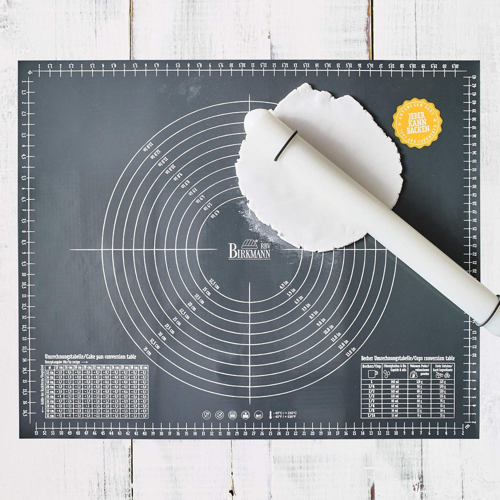 Easy Baking, Ausrollstab, 40 cm, blanco, con Distansringen aus Silikon, aus lebensmittelechtem Kunststoff