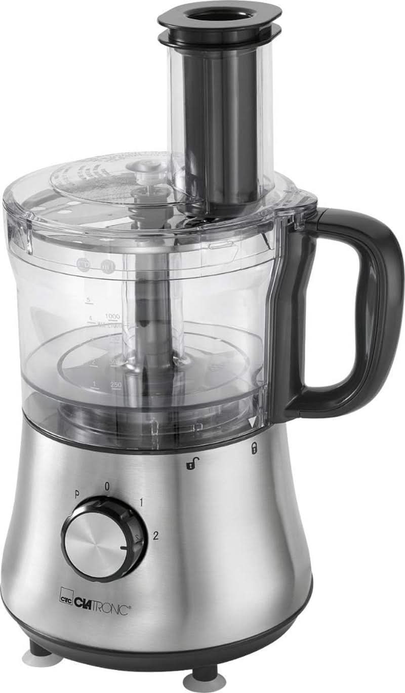 Máquina de cocina Clatronic® | 500 vatios | 4 Geschwindigkeitstufen (0-1-2 + Pulso) | Mixbehälter Mit Nachfüllöffnung (1,5 litros) | Arbeitsbehälter (1,0 litro) | Schneiden y Raspeln | KM 3646 Edelstahl Tienda Naty Madre e Hijo