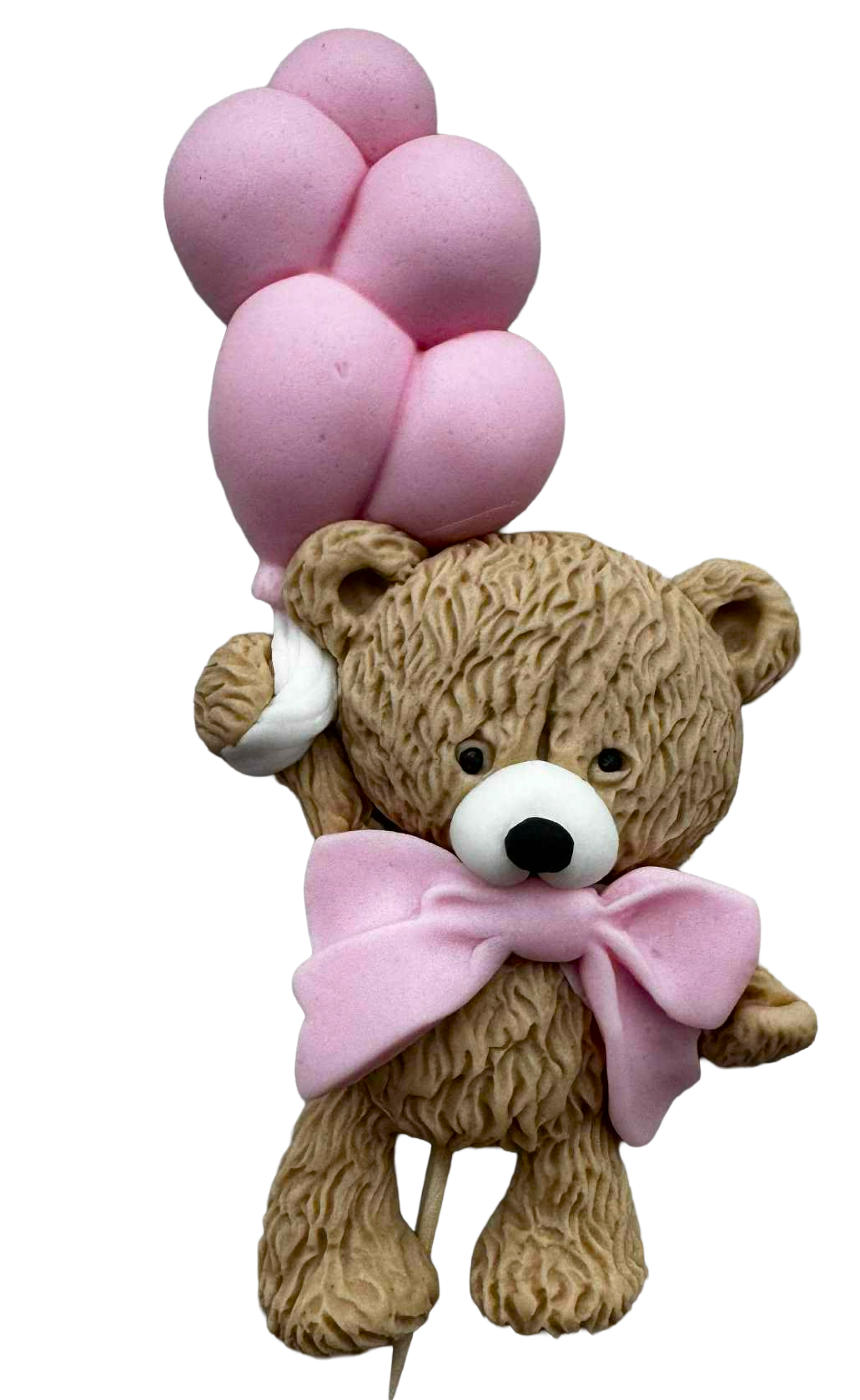 Decoración comestible para tarta – Osito con globos, 12 cm | pasta de azúcar