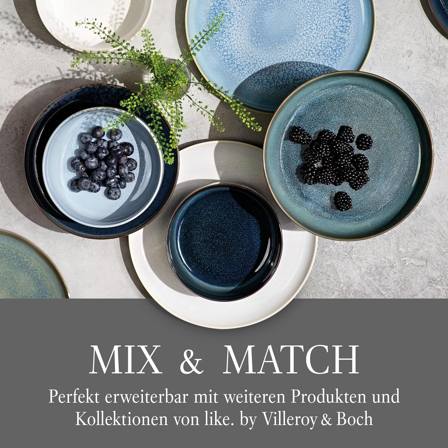 like. by Villeroy & Boch – Crafted Cotton Dinner-Set 4 teilig Weiß, Spülmaschinenfest, Mikrowellensicher, Geschirrset, Tafelservice Modern, Speiseteller, Tiefe Teller, Pottery-Look, Premium Porzellan