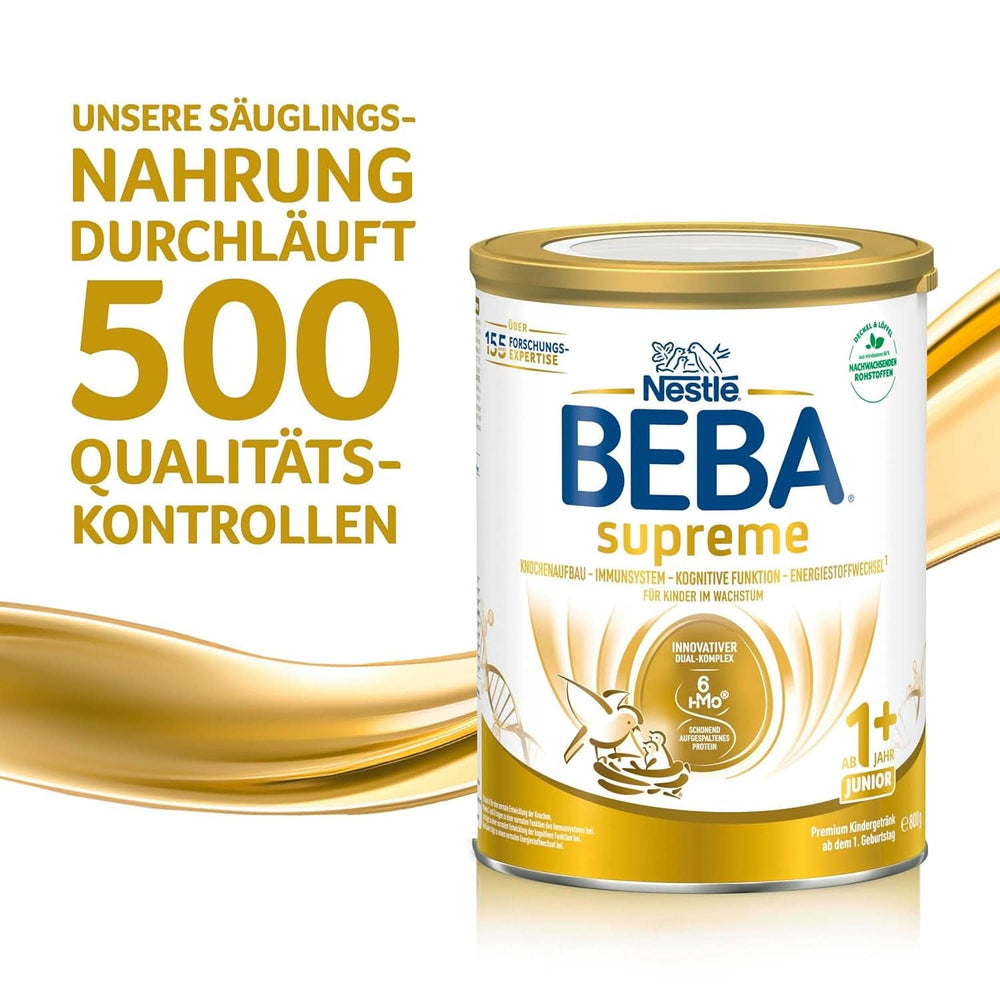 Bebida infantil BEBA SUPREME Junior 1+ a partir de 1 año, alimento para niños con complejo 6 HMO, solo lactosa, sin aceite de palma, pack 6 (6 x 800 g) Madre e Hijo Naty Shop