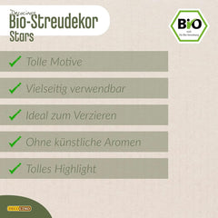 DECOCINO Organic Sprinkle Stars, 50 grame Sprinkles Naty Shop