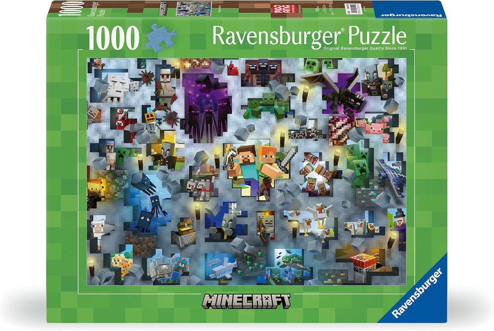Ravensburger Puzzle 12000422 - Minecraft Mobs - Puzzle de Minecraft de 1000 piezas para adultos y niños a partir de 14 años Puzzle Naty Shop