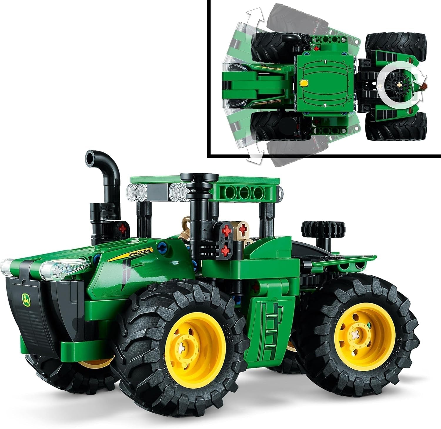 LEGO Technic Tractor 4x4 John Deere 9620R con remolque volquete Juguete agrícola clásico para niños y niñas Kit de modelos coleccionables de 8 años 42136 Juegos de construcción Besuche den LEGO-Store