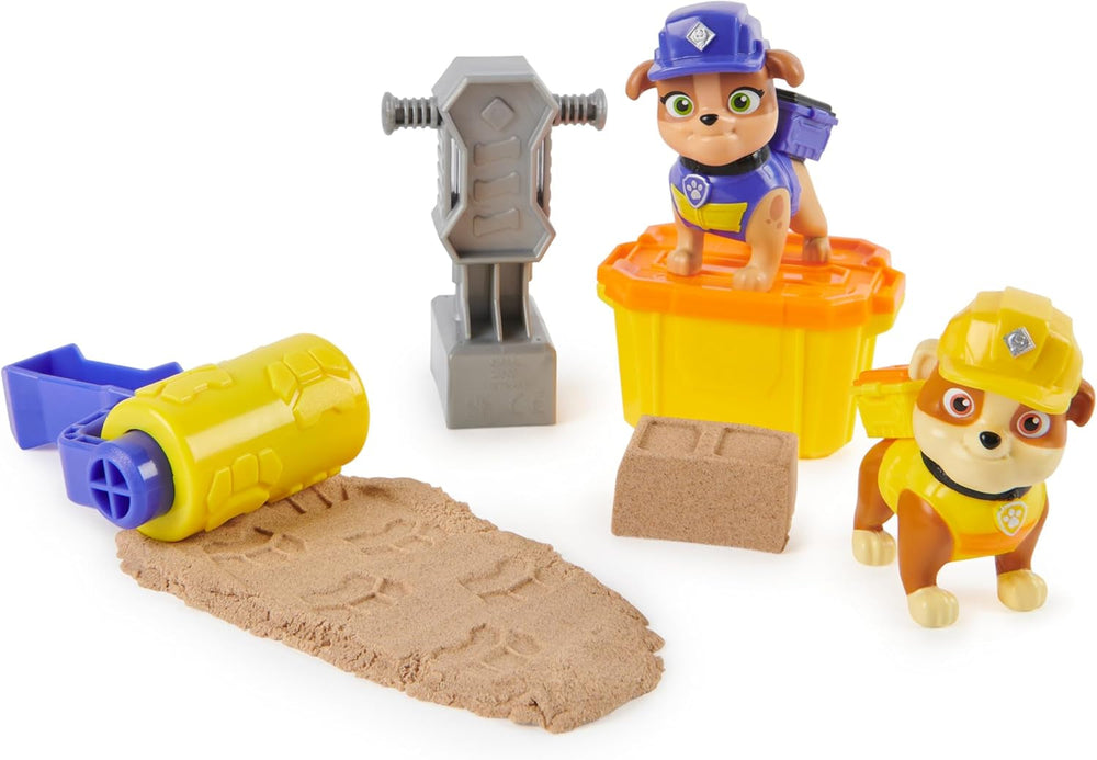 Rubble & Crew - Juego de figuras de acción de Rubble & Mix, 2 juguetes de construcción y arena de construcción cinética de 85 g, juguete adecuado para niños de 3 años en adelante Figuras de acción Naty Shop
