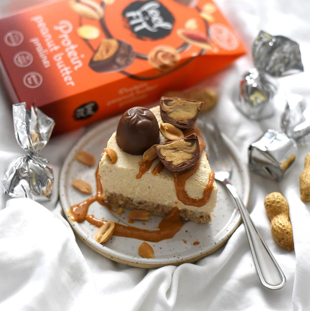 Pralinés proteicos de mantequilla de maní Feel FIT en chocolate con leche de alta calidad, sin azúcar añadido, 17% de proteína, sin gluten 66 g (paquete de 1)