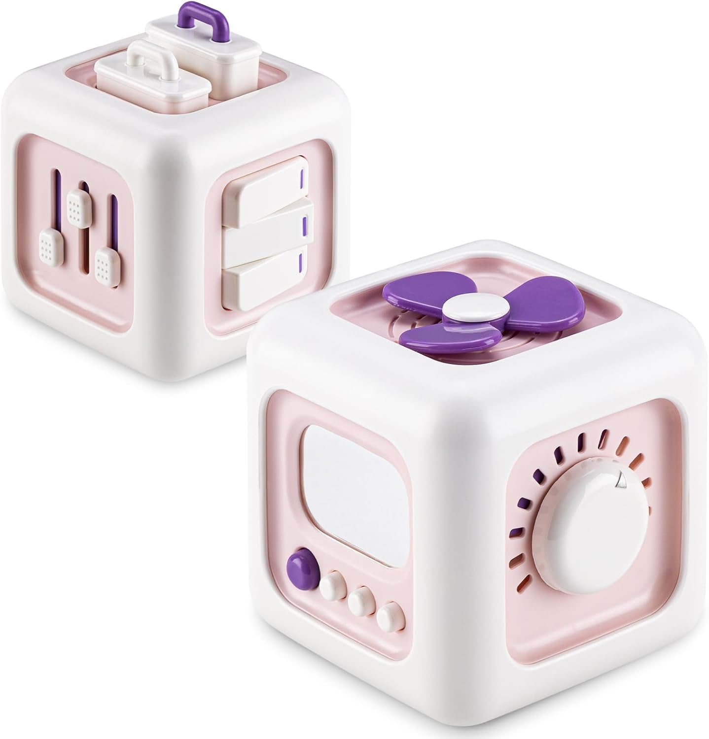 Jucărie senzorială pentru copii mici de 1-3 ani | Jucărie Montessori pentru copii de la 1 an în sus | Jucărie de călătorie pentru bebeluși de 12-18 luni | Cub de activități, cadou de ziua de naștere sau de Crăciun pentru copiii de 1 an