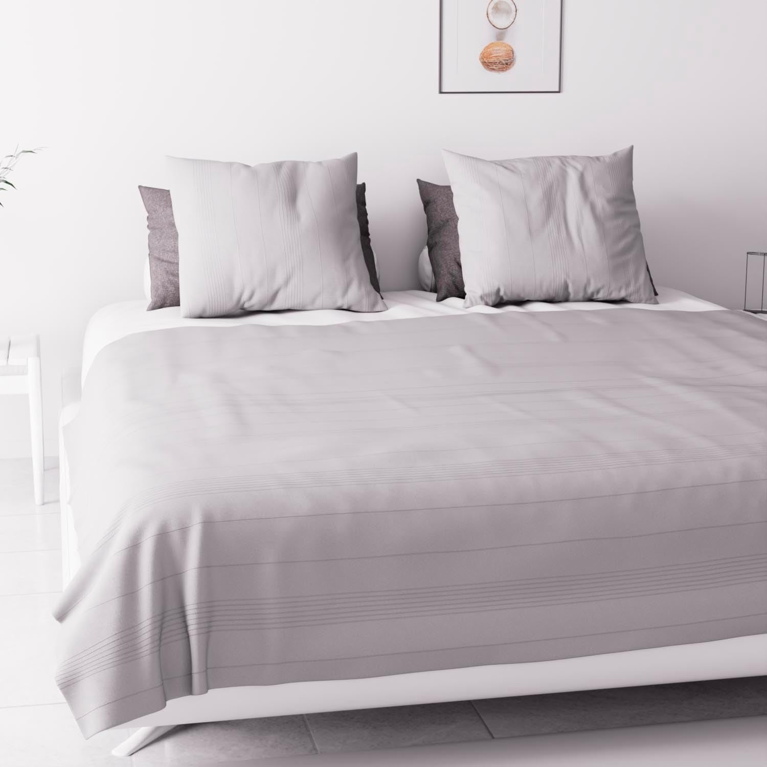 Soleil D'Ocre Adele, Funda Zigzag, Tirado del sofá, Polycoton, Gris, 220 X 240 Cm Edredones y edredones Naty Shop