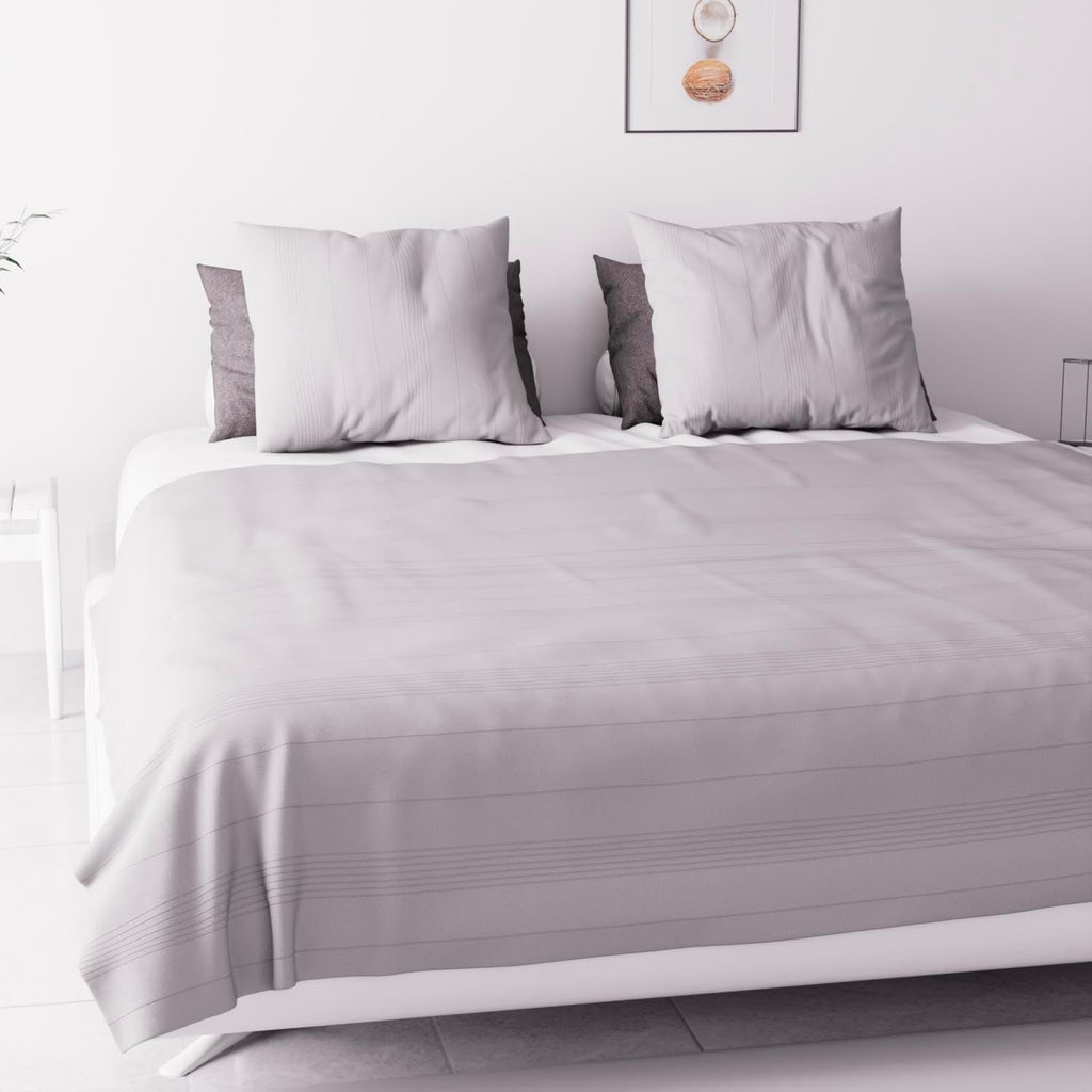 Soleil D'Ocre Adele, Acoperire Zigzag, Aruncată de pe canapea, Polycoton, Gri, 220 X 240 Cm Plapumi si pilote Naty Shop