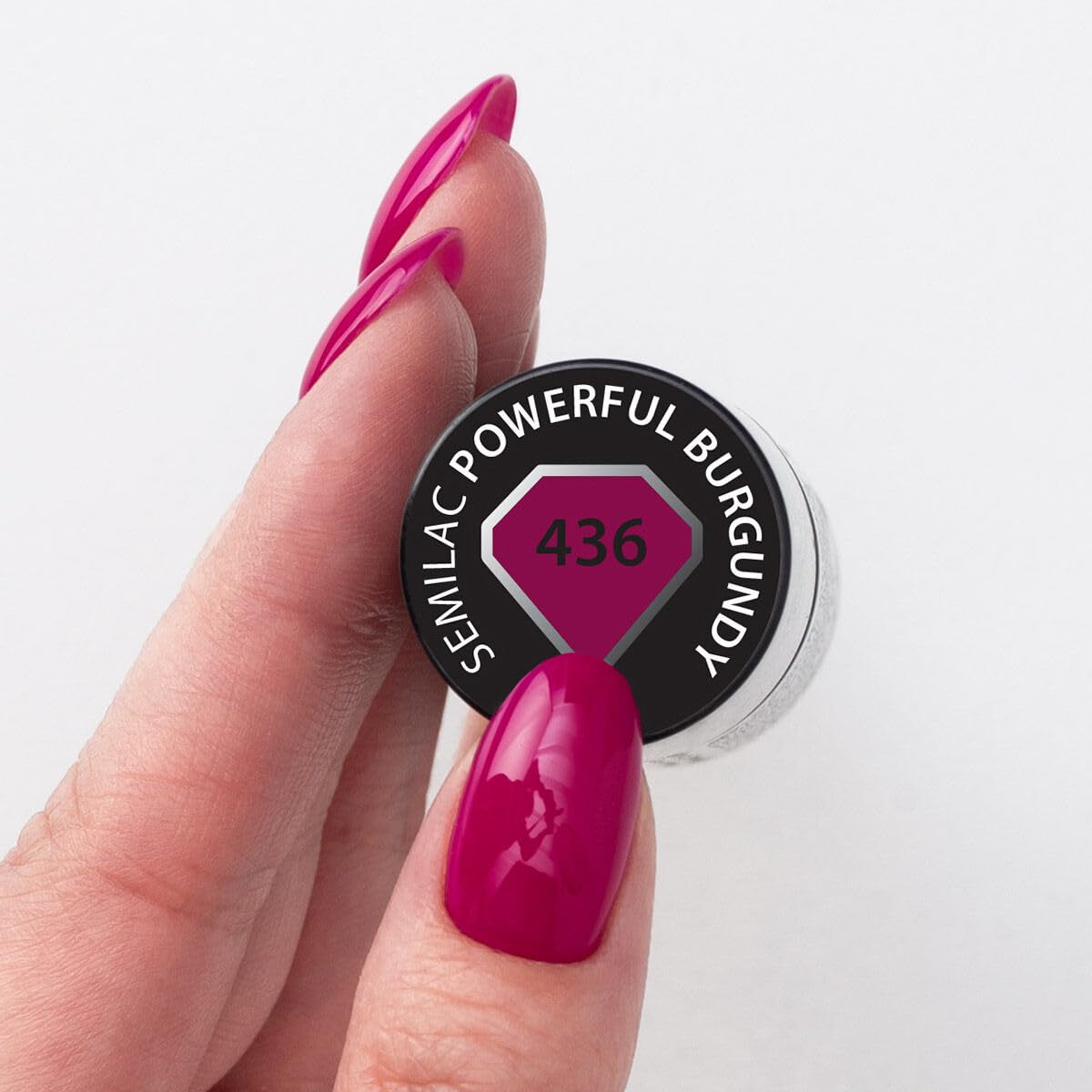 Esmalte de uñas UV Semilac Hybrid 436 Borgoña potente 7 ml Colección Even Better Together