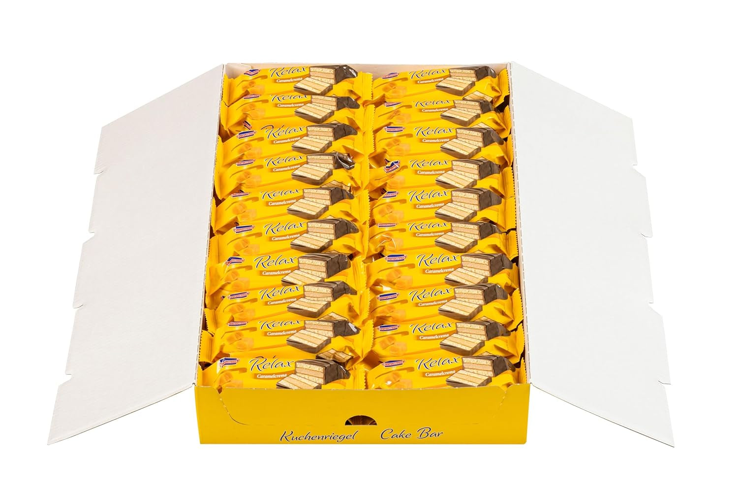 KuchenMeister Barra de Pastel de Cacao Relax 32g | Bizcocho de chocolate | Relleno delicado con crema de cacao | Crujiente de chocolate amargo | Merienda perfecta entre horas | 1 barra de 32 g.