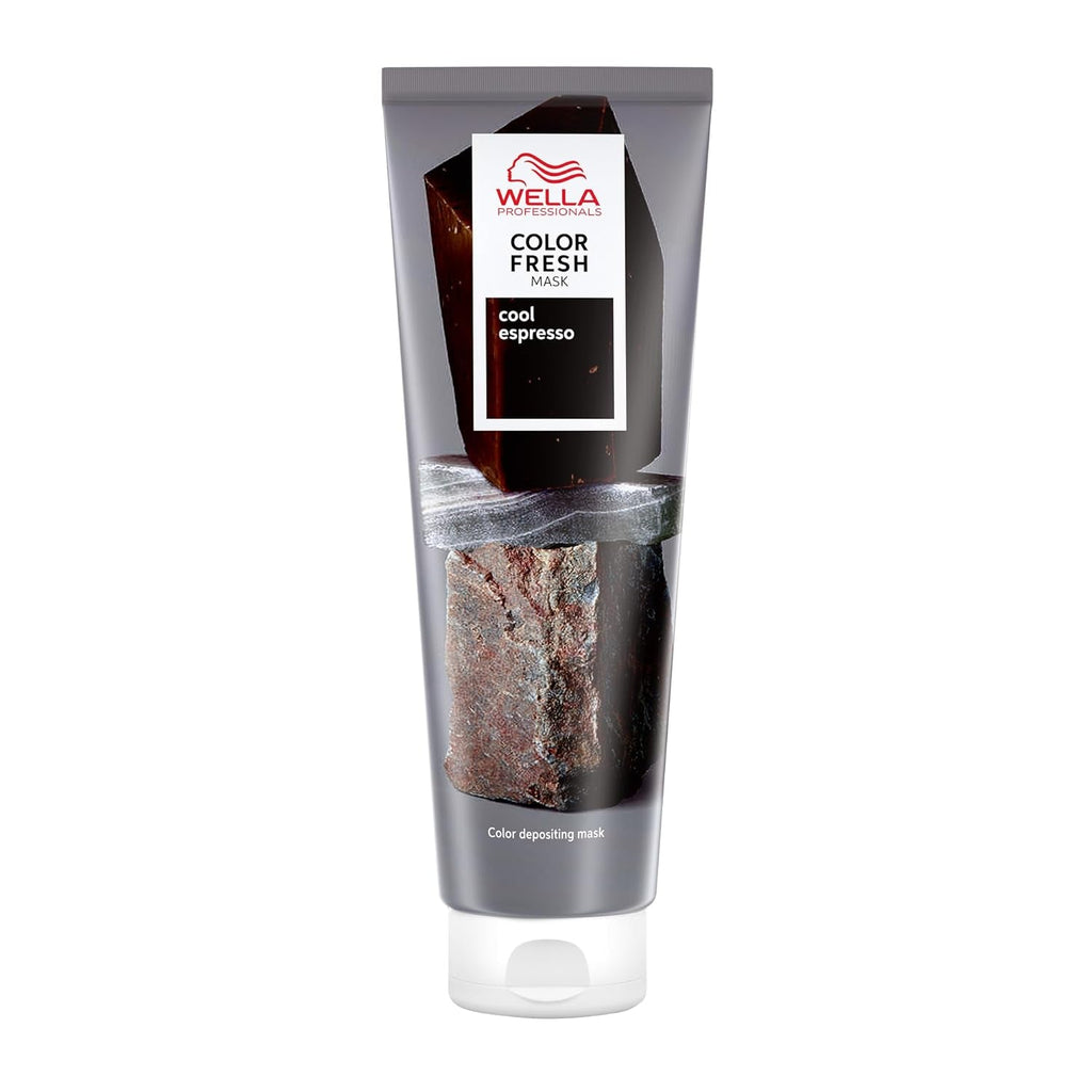 Wella Professionals Color Fresh Mask Cool Espresso - tratament pentru revitalizarea și schimbarea culorii părului - nuanță hrănitoare cu ulei de avocado - pentru păr negru și negru - 150 ml Masca de par Naty Shop Espresso rece 150 Ml (1 pachet)