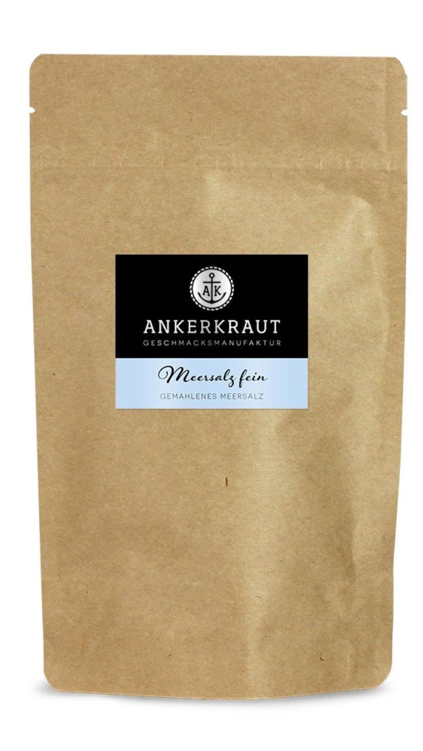 Ankerkraut Meersalz fino, reines Salz zum kochen und würzen, 170g im Korkenglas