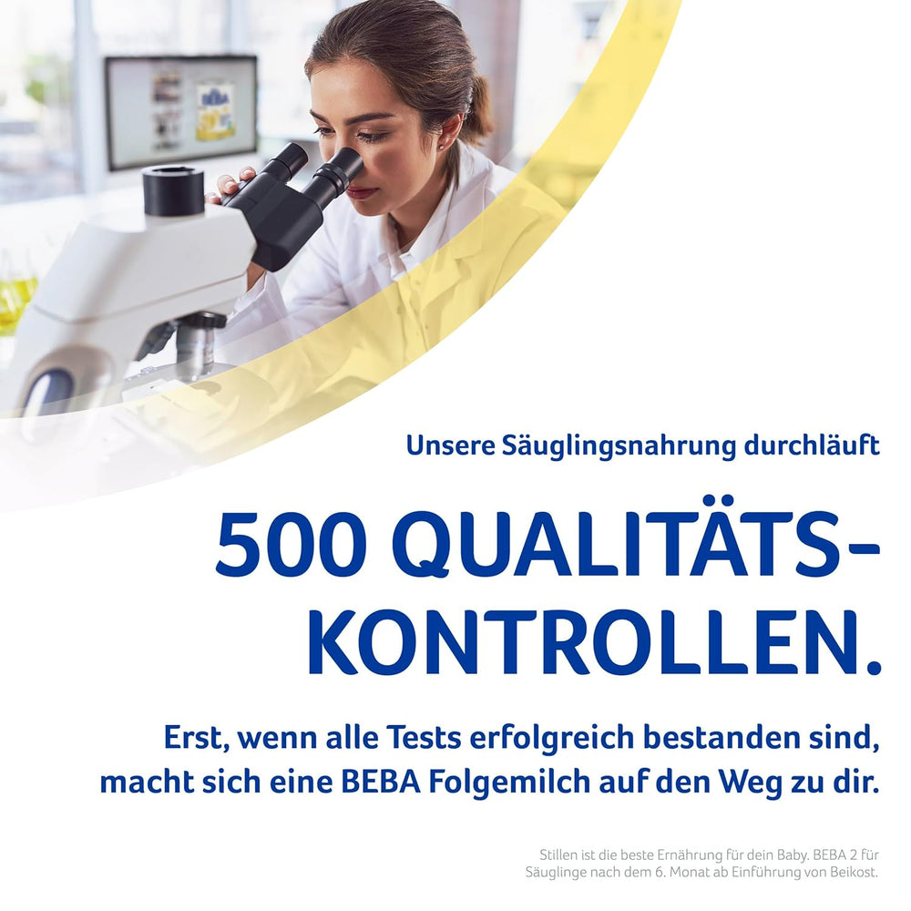 BEBA 2 - Leche de continuación a partir de los 6 meses, con complejo 5 HMO, contenido proteico adecuado a la edad, sin lactosa, sin aceite de palma, sin aceite de pescado, papilla, leche en polvo para bebés, paquete de 3 (3 x 800 g)
