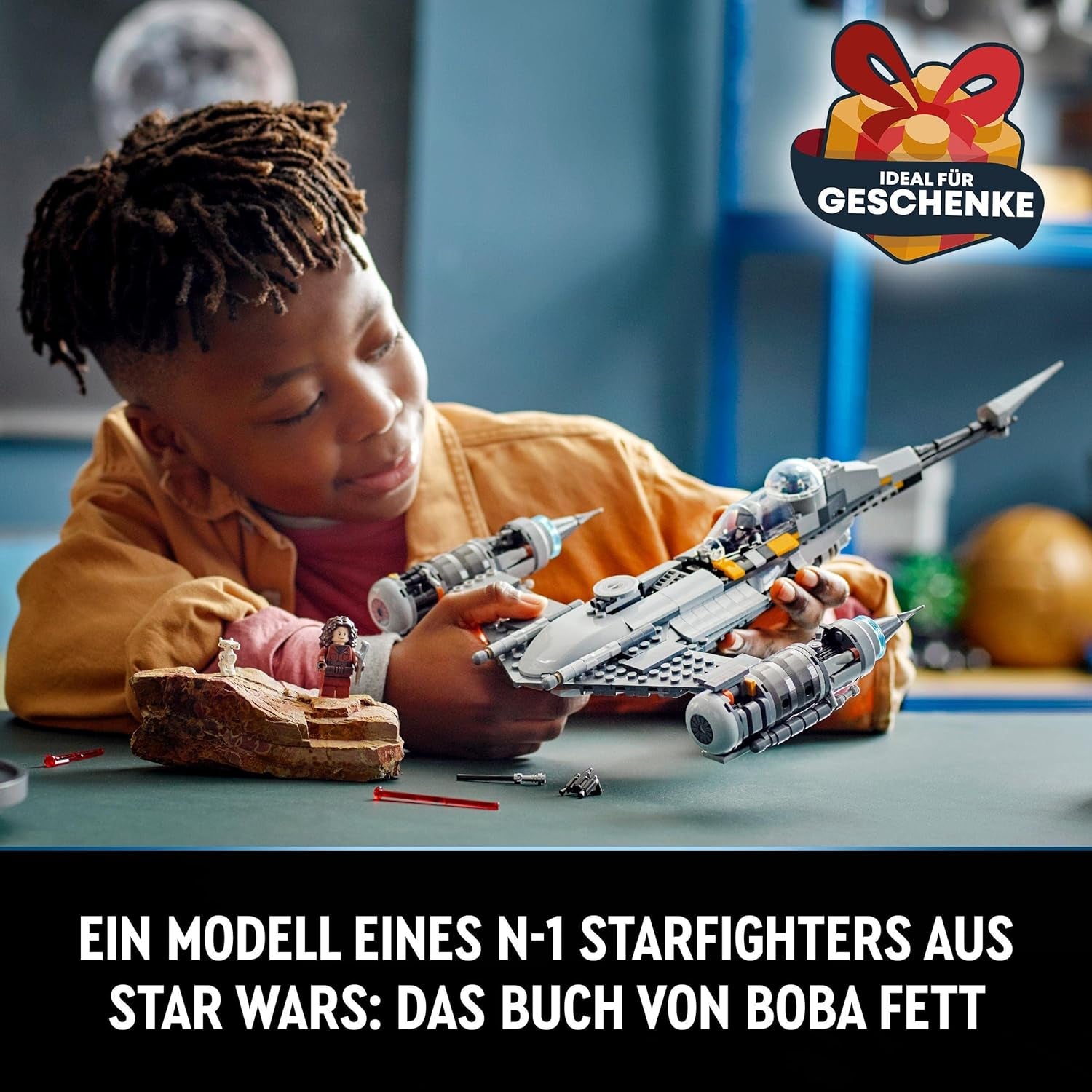LEGO Star Wars Mandalorian Fighter N-1 del libro de Boba Fett Juguete de construcción con nave espacial, juego de 4 personajes, incluida la figura de Baby Yoda 75325 Juegos de construcción Besuche den LEGO-Store