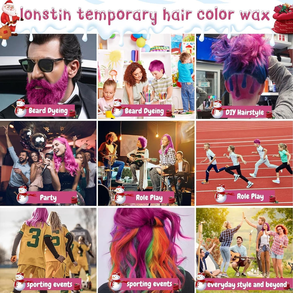 Vopsea de păr temporară roz lavabilă, ceară de păr temporară Culoare coafură naturală Pomade Vopsea de păr lavabilă pentru bărbați femei Party Cosplay Halloween Crăciun Vopsea pentru par Naty Shop
