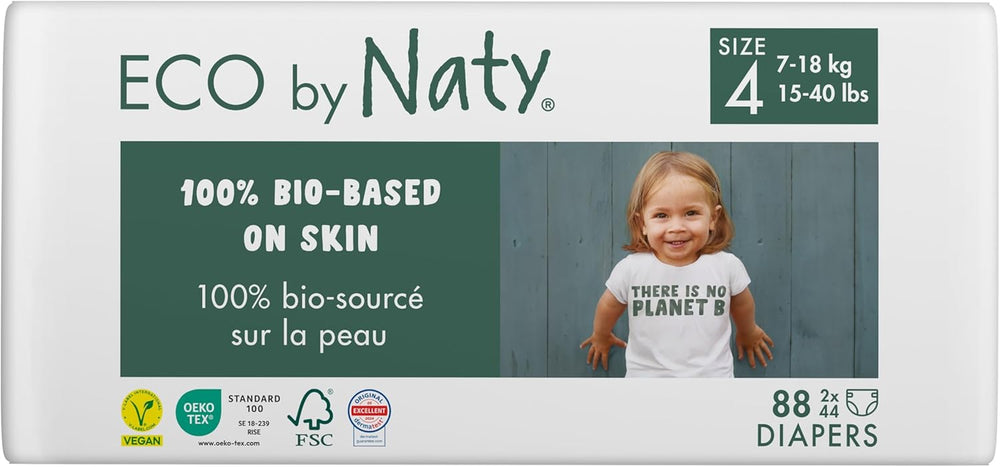 Pañales Eco Eco by Naty Baby Eco Pañales: pañales orgánicos de primera calidad, ecológicos, elaborados con materiales de origen vegetal, ideales para la piel sensible del bebé (tamaño 5 - 80 piezas)