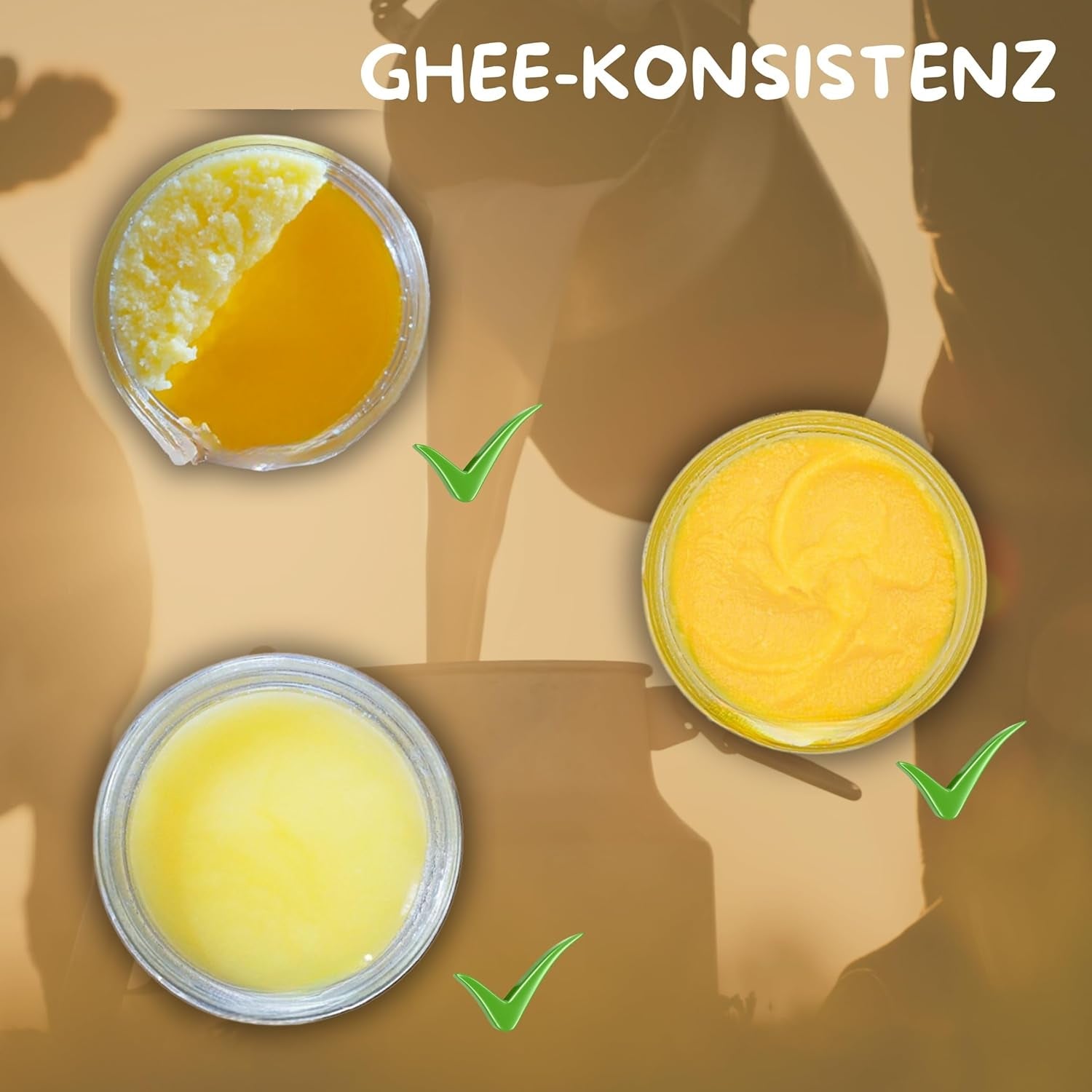 Cibo Bio Ghee 500g – Milch aus Parma & Reggio Emilia – Hergestellt in Italien – Weidekühe – Rauchpunkt 250°C – Aus Zentrifugensahne