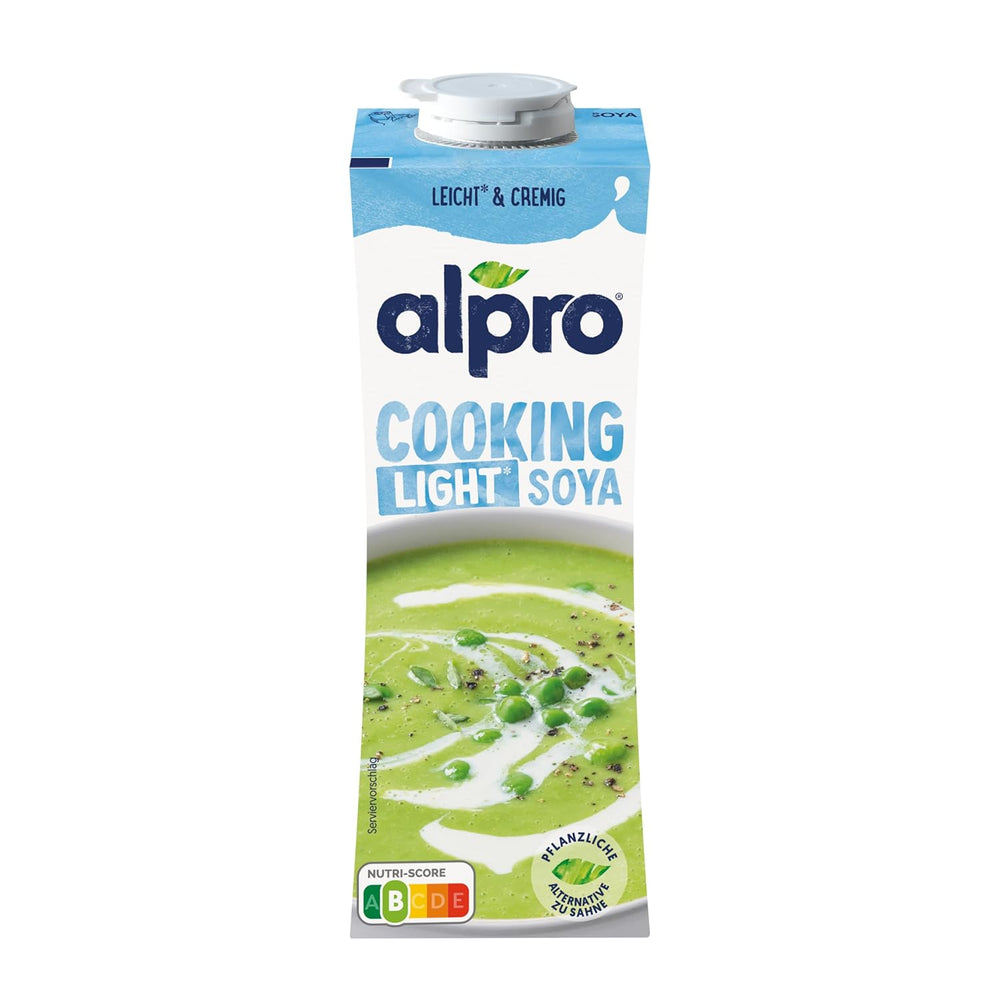 Alpro Cooking Soya – Kochcreme aus Soya vegana con sabor neutro para platos fríos y calientes – 15 x 250 ml