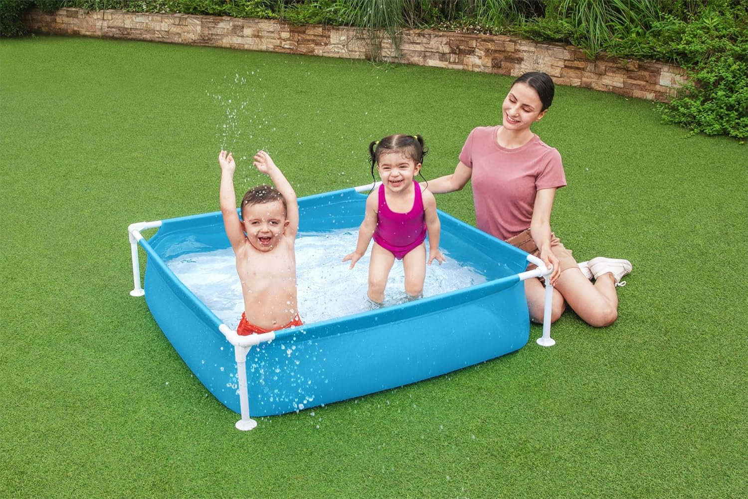Piscina Bestway My First Frame 122 x 122 x 30,5 cm, azul, rectangular