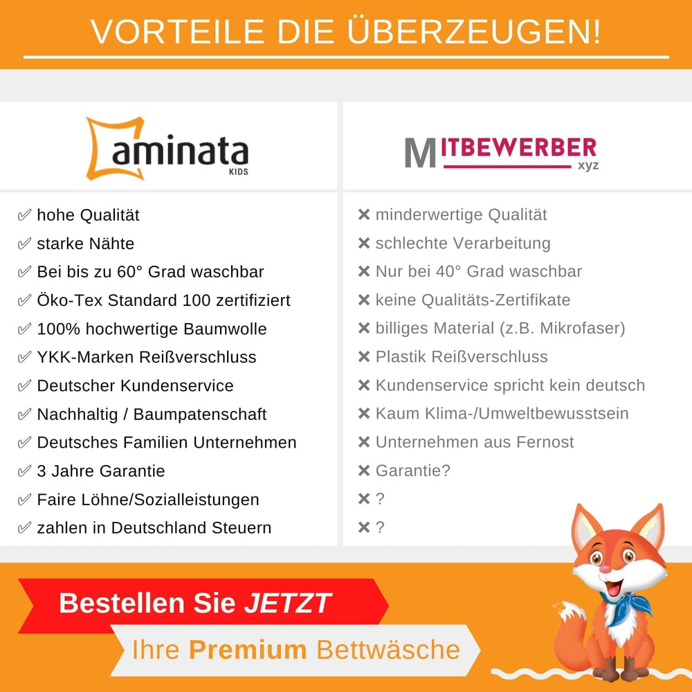 Aminata Kids Ropa de cama para niños, algodón Ropa de cama - infantil Naty Shop