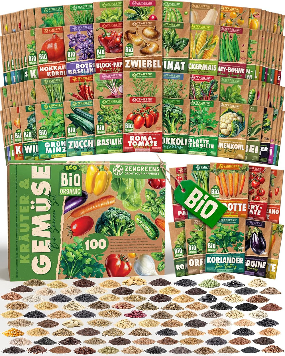 Semillas de Albahaca Orgánicas en un Juego de 6 - 6 Semillas de Albahaca para un fácil Cultivo en el jardín, balcón o Cama elevada - Semillas de Plantas - Plántulas