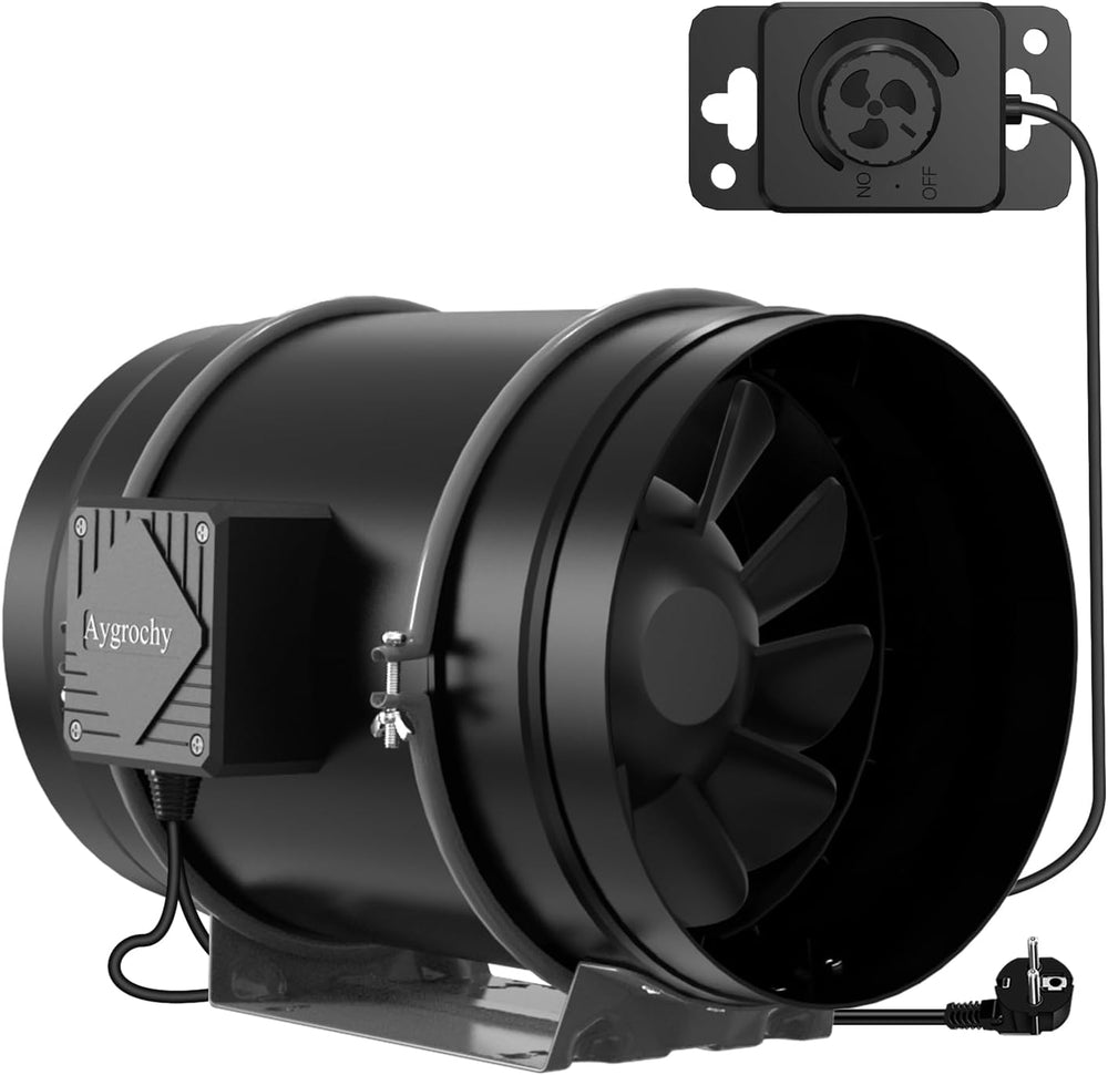 Aygrochy Ventilador de conducto ajustable de 200 mm y 70 W, ventilador de escape con motor EC para calefacción, refrigeración, potenciadores, tiendas de cultivo, hidroponía, hogar, ventilación y soplador de escape.