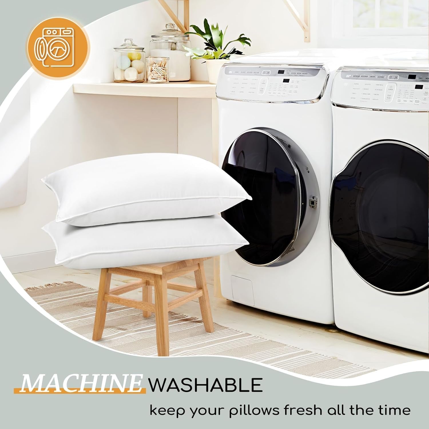 HARBOREST Pernă de pat pentru dormit, 2 bucăți, Pluș de lux, Pernă alternativă, Bună pentru cei care dorm lateral și pe spate, Colecția hotelului, Pernă, Standard/Queensize, 50.8 X 66 Cm Perne standard Naty Shop