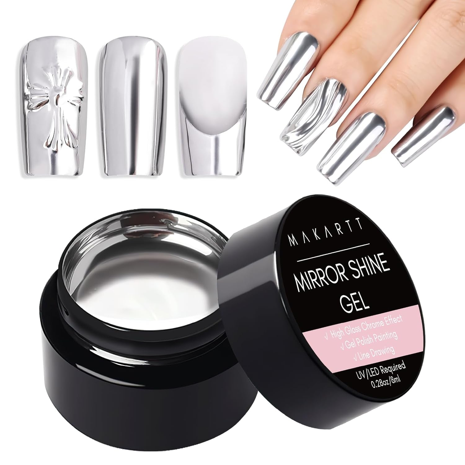 Makartt 3D Gel Nail Art - Gel Lipici Stras 15G pentru Brelocuri Unghii, Gel Sculptură Unghii Multifuncțional pentru Design Unghii DIY, Sculptură Unghii Modelare Unghii Acasă (Transparent)