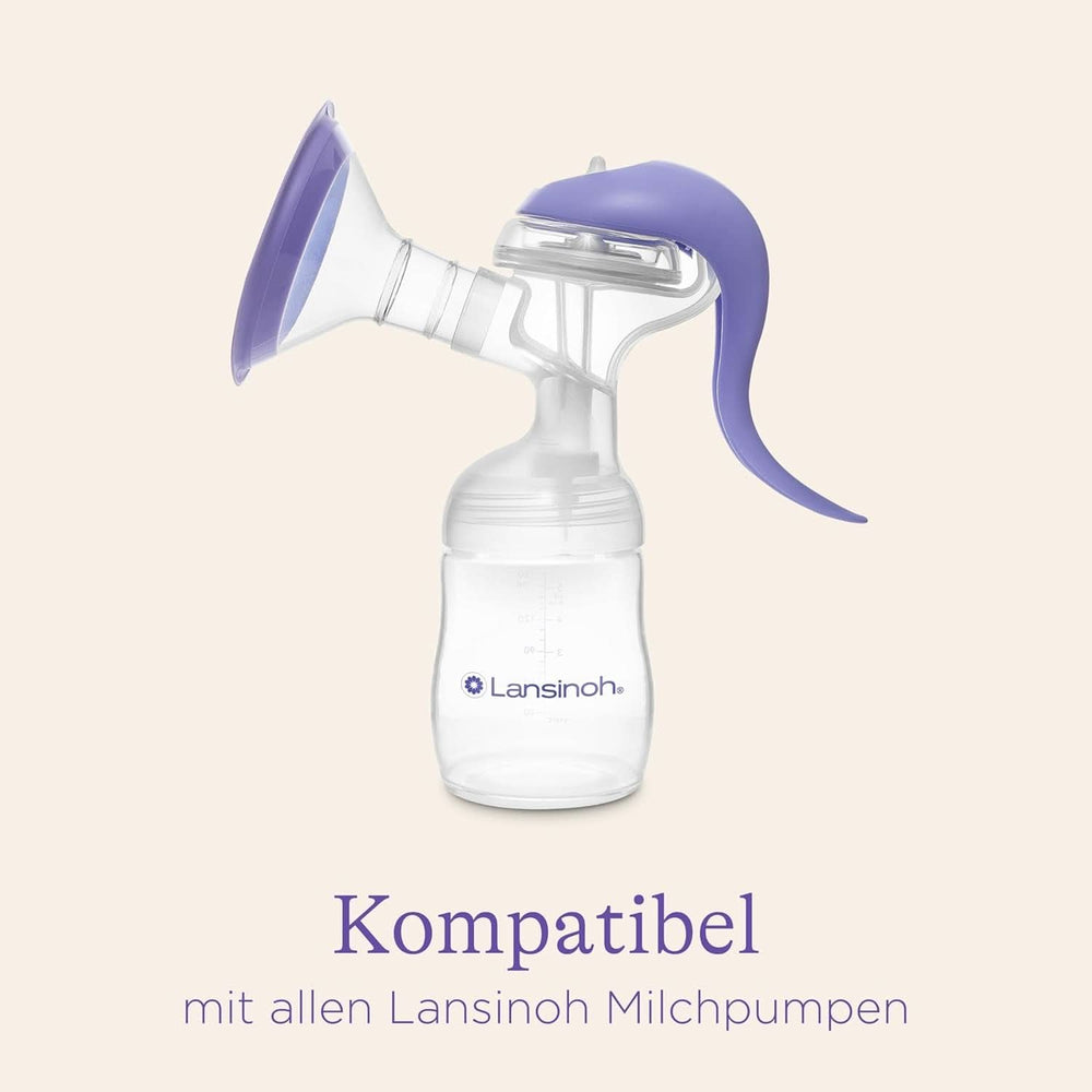 Lansinoh Muttermilchflaschen, 4 X 160 Ml - Zur Sicheren Muttermilch Austellungen - Neues Kompaktes Design Für Verbesserte Stabilität - Mit Stapelbarem Deckel Accesorios Alimentación y Lactancia Bebe Naty Shop