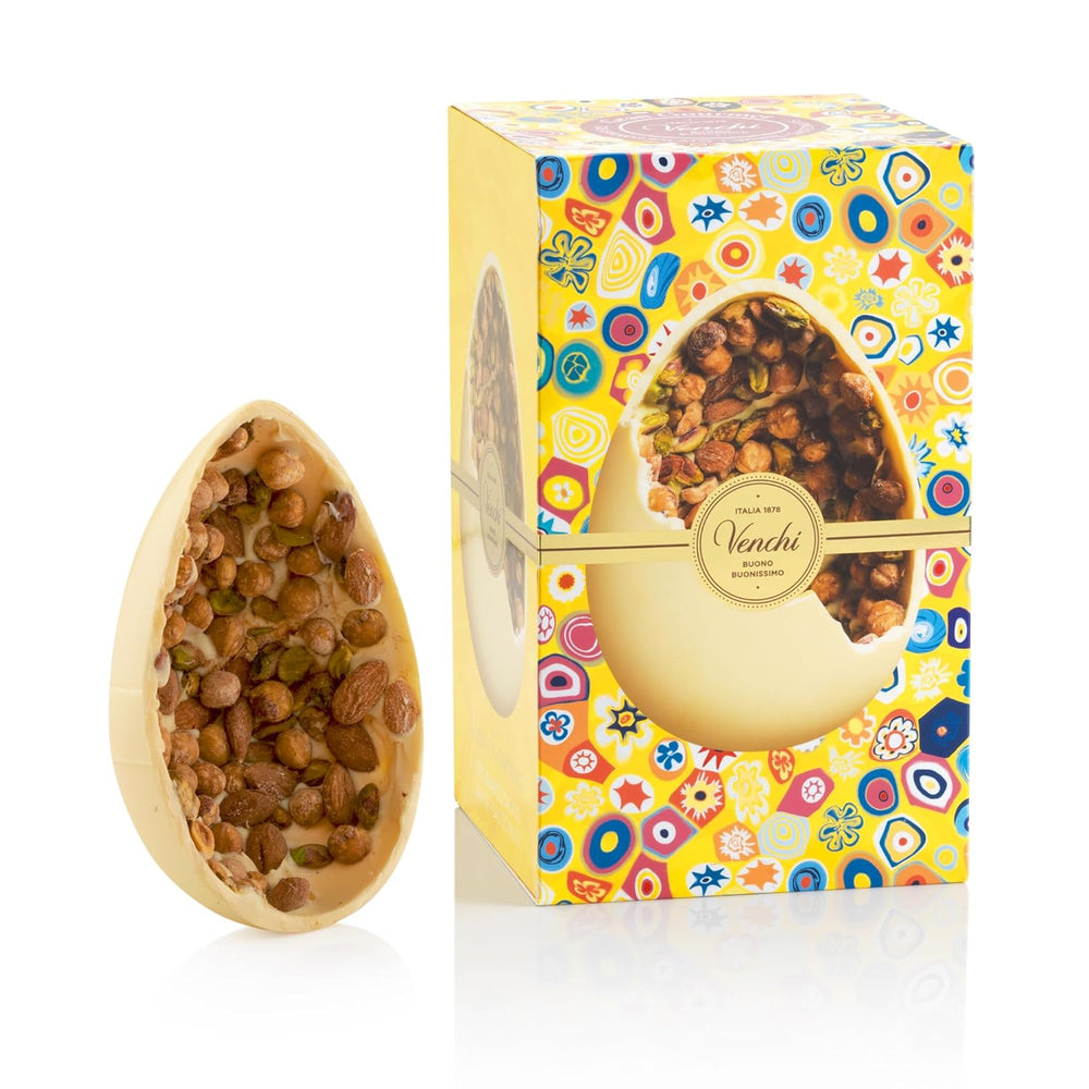 Venchi - Huevo de chocolate, sabor pistacho, con pistacho entero, con sorpresa, sin gluten, 500g, colección Pascua, idea de regalo