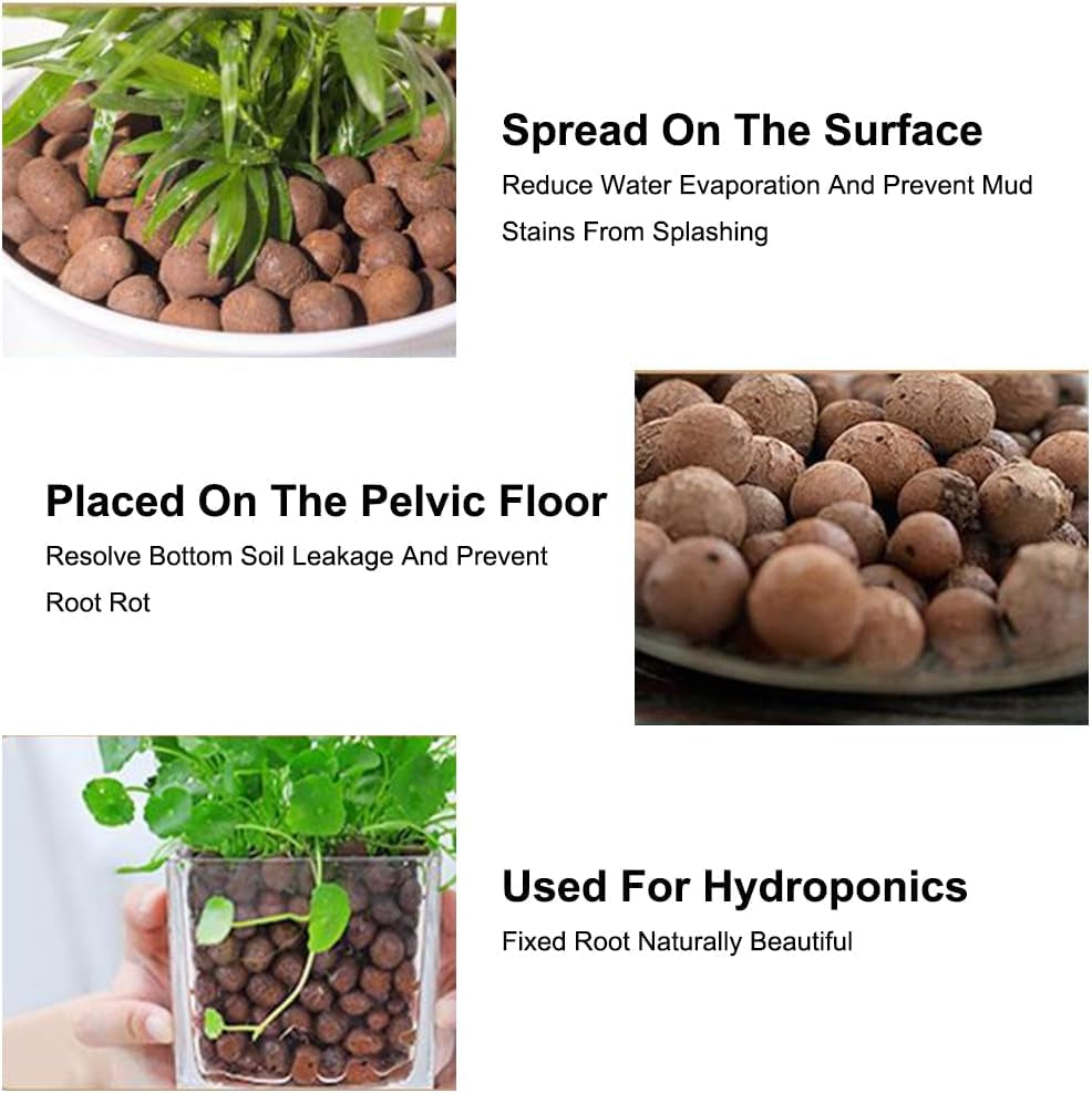 Gránulos de arcilla de grano grueso, gránulos de arcilla expandida, gránulos de plantas, sustrato de plantación hidropónica de arcilla expandida de 1 litro, gránulos de arcilla de granulación de 5-8 mm