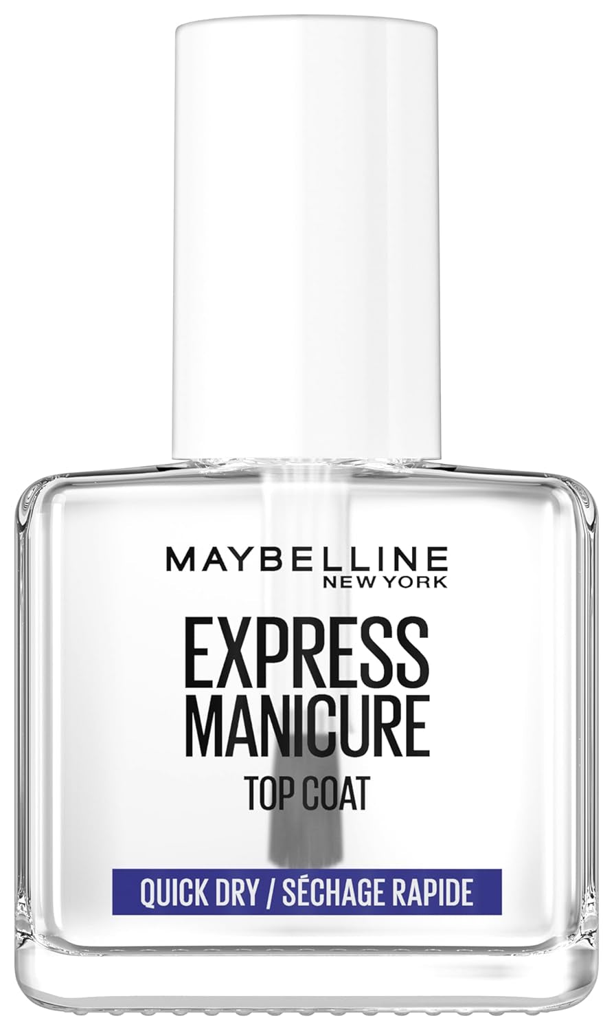 Maybelline New York Esmalte de Uñas, Quick Dry Top Coat Express Manicura, Transparente, 12 ml