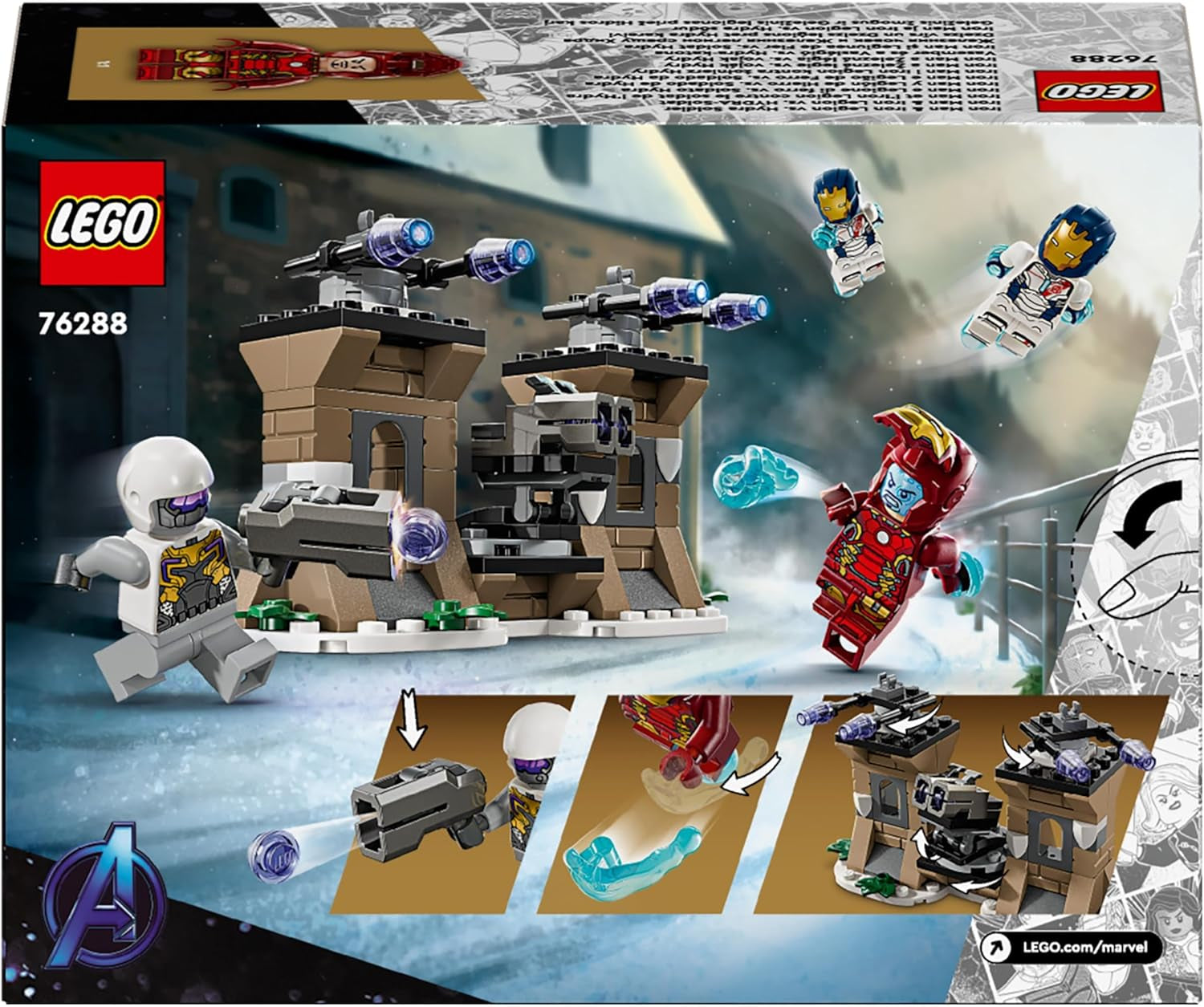 LEGO Marvel Iron Man y Legión de Hierro vs. Soldado Hydra, juguete de construcción de Los Vengadores, juego creativo para niños y fanáticos de los superhéroes, regalo para niños y niñas de 6 años 76288 Juegos de construcción Besuche den LEGO-Store