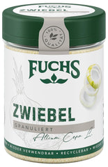 Fuchs Gewürze - Zwiebel granuliert - Gewürz für Saucen oder Nudelgerichte - ingredientes naturales - 70 g en wiederverwendbarer, recyclebarer Dosis