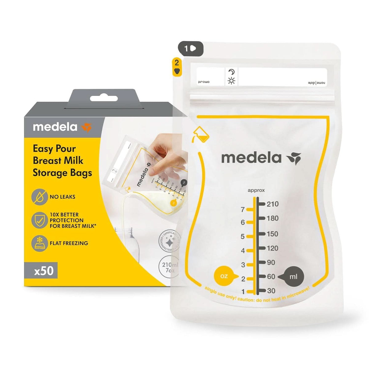 Medela Easy Pour Muttermilchbeutel Zum Einfachen Ausgießen, 100 Stück, 210 Ml, Auslaufsichere Einweg-Muttermilchbeutel Mit Überlaufschutz, Stillhelfer Accesorios Alimentación y Lactancia Baby Naty Shop 50
