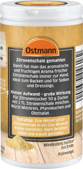 Ostmann Gewürze – Zitronenschale, gemahlene Schale für ein frisches Zitronen-Aroma, zum Backen oder Verfeinern von Soßen, Dressings & Desserts, vegano, 35 g (Verpackungsdesign kann abweichen)