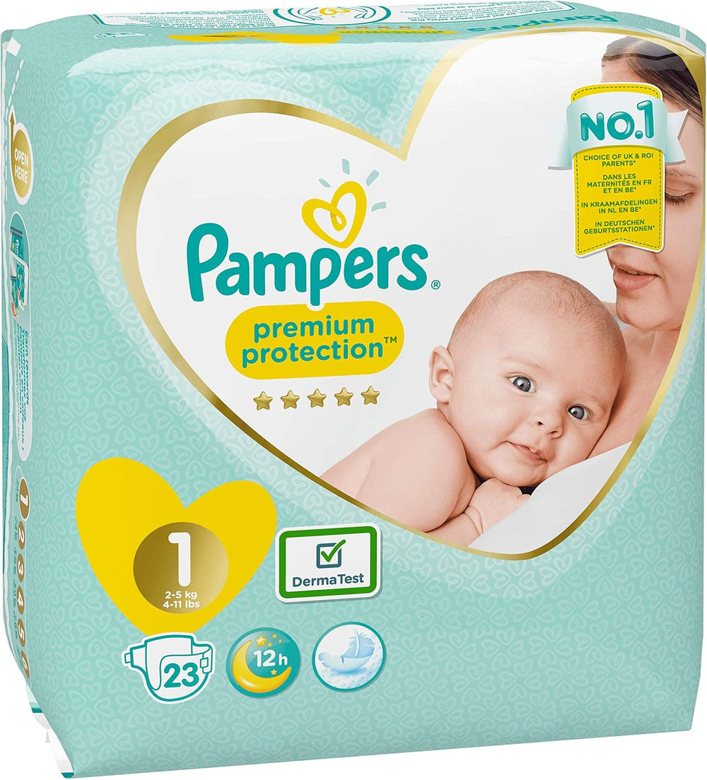 Pampers Premium Protection New Baby pañales, talla 1 (recién nacido), 22 piezas