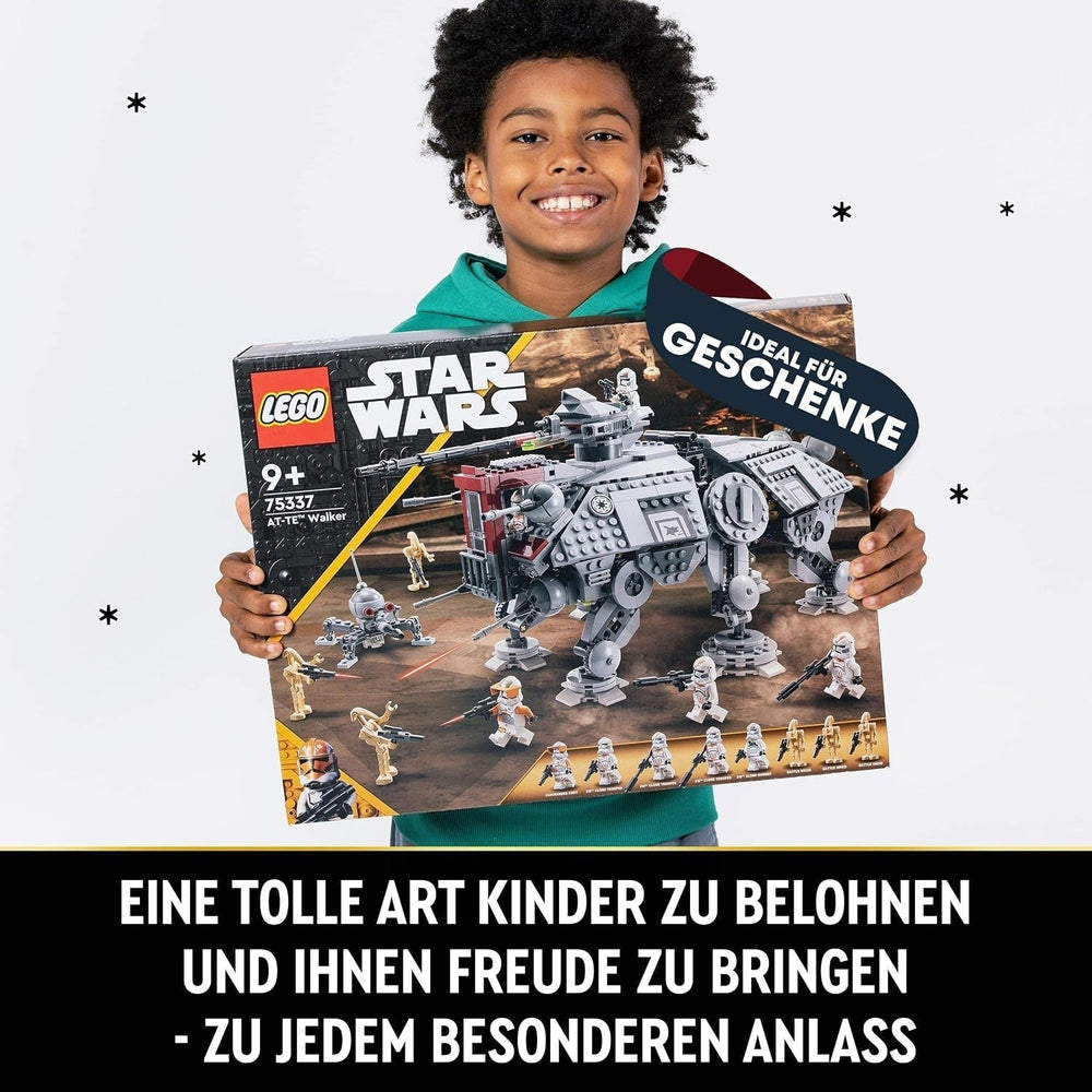 LEGO Star Wars Juego de minifiguras de modelo de juguete móvil At-Te Walker que incluye 3 soldados clon, droides de batalla y droide araña enano 75337 Juegos de construcción Besuche den LEGO-Store
