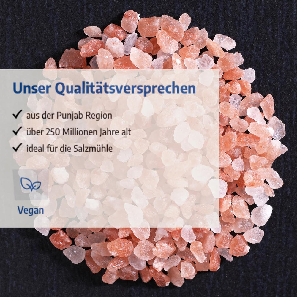 Govinda Kristallsalz - grueso (1kg) | 250 millones de años alt | Salz en la región de Punjab | Belleza 100% natural & ohne Zusätze | Ayurvédico | Vegano | Ideal para el molino de sal.