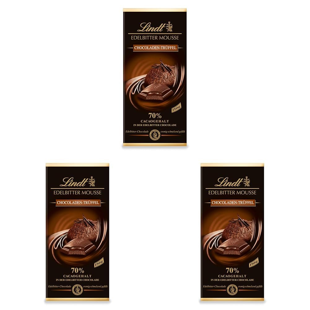Mousse de chocolate amargo Lindt con chile y cerezas | Barra 150g | Con 70% de contenido de cacao y relleno de mousse de chocolate negro y chili cherry | Barra de chocolate | Chocolate oscuro