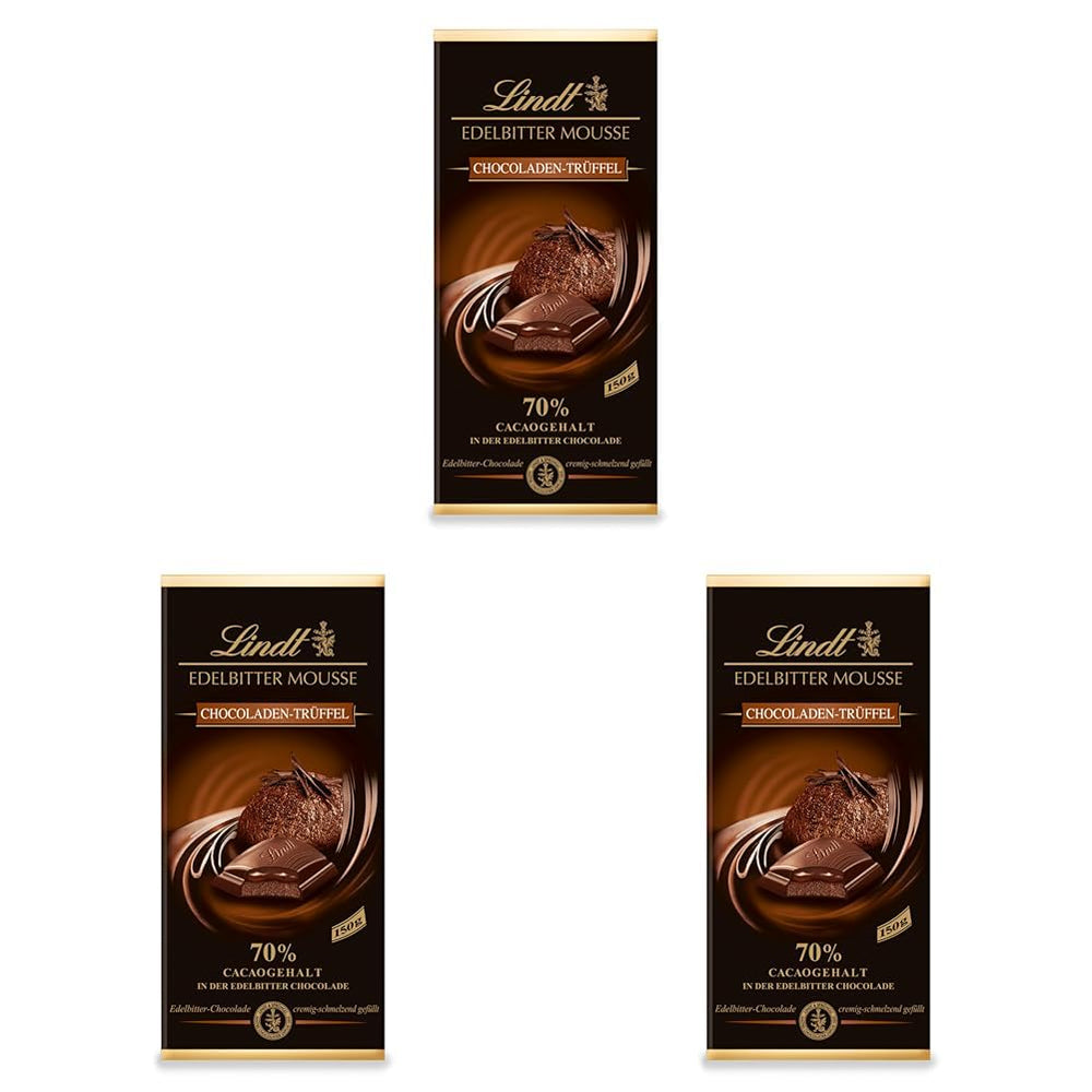 Mousse de chocolate amargo Lindt con chile y cerezas | Barra 150g | Con 70% de contenido de cacao y relleno de mousse de chocolate negro y chili cherry | Barra de chocolate | Chocolate oscuro