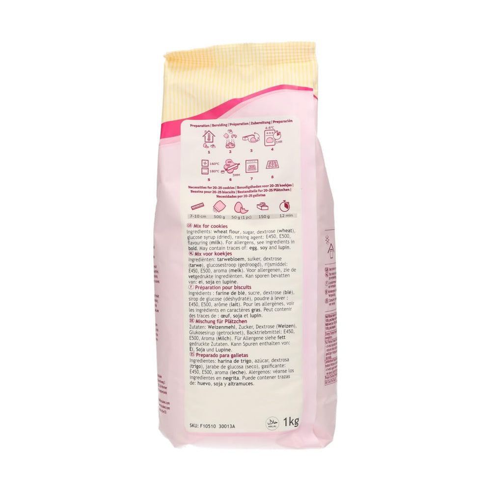 Funcakes Mix Für Kekse: Einfach Zu Verwendende, Knusprige Und Knusprige Kekse, Perfekt Zum Dekorieren Mit Fondant- Oder Royal Icing, Auch Als Tortenkruste Geeignet, Halal., 1 Kg Mix para hornear y cocinar Naty Shop