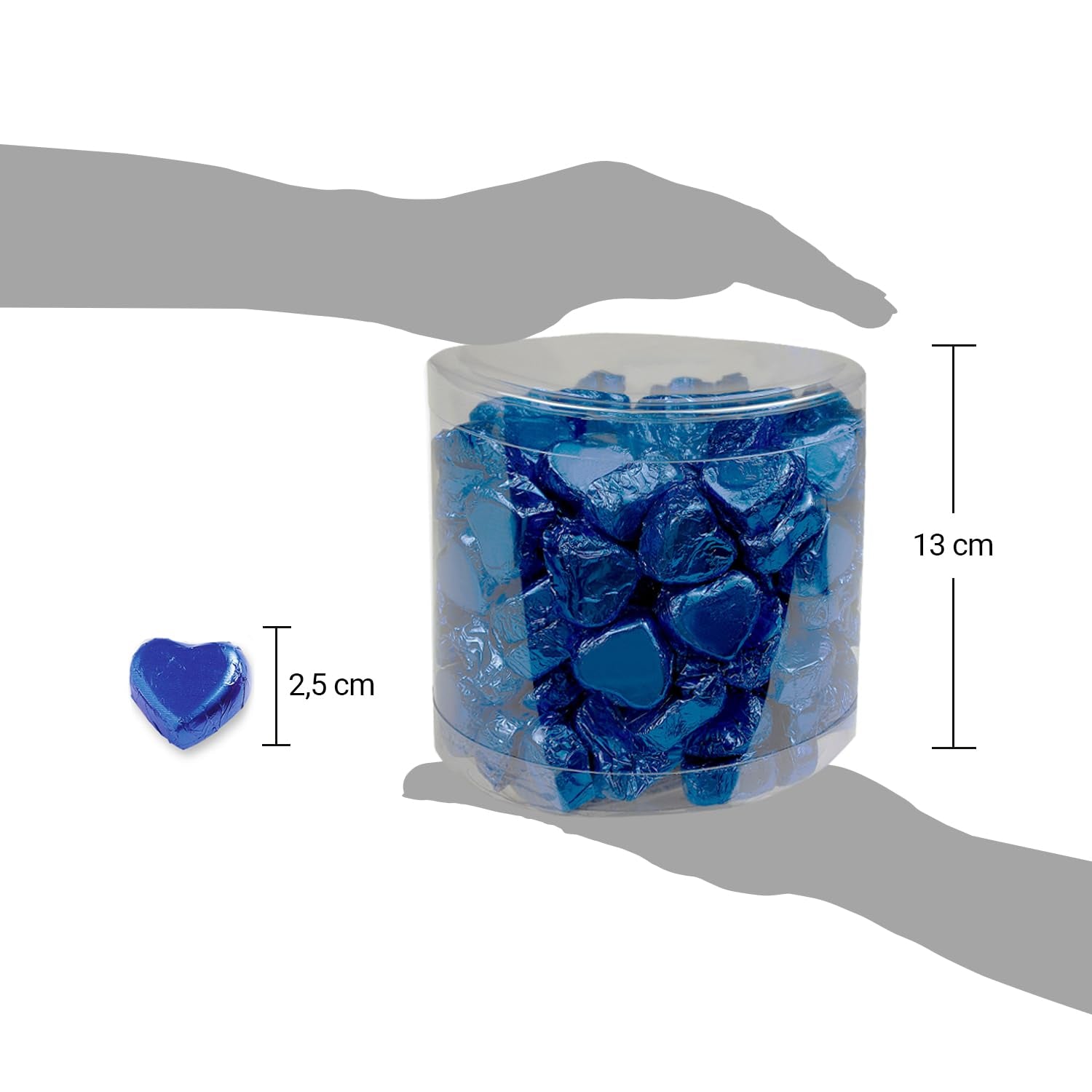 Günthart 150 Corazones de Chocolate Azul con Relleno de Turrón | Pingüinos con Crema de Turrón | Corazones de pingüino de chocolate azul | Competencia | Corazones de chocolate azul | Pingüino (1,2 kg)