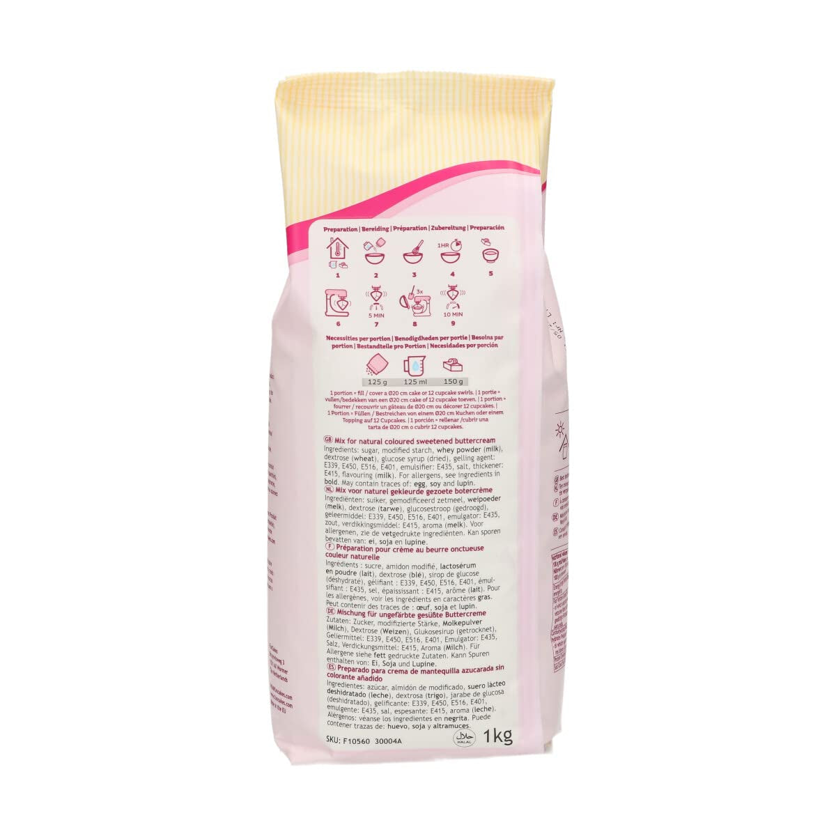 Funcakes Mix Para Crema De Mantequilla: Einfach Zu Berübenen, Cremig, Perfekt Zum Dekorieren, Abdecken Und Füllen Von Kuchen, Belag Auf Cupcakes, Halal., 1 Kg Mezcla para hornear y cocinar Naty Shop