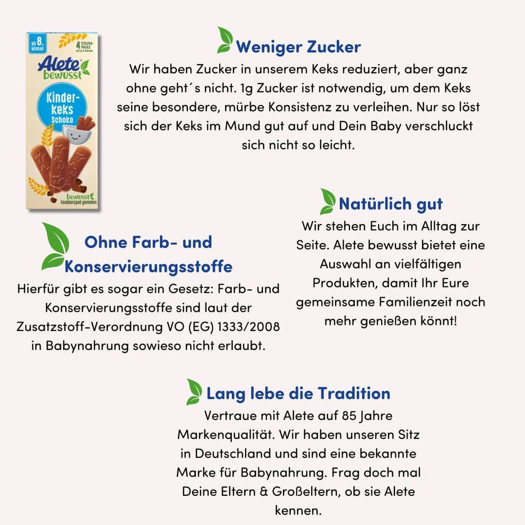 Alete conștient Ciocolată cu biscuiți pentru copii, din a 8 -a lună, Mama si Copilul Naty Shop